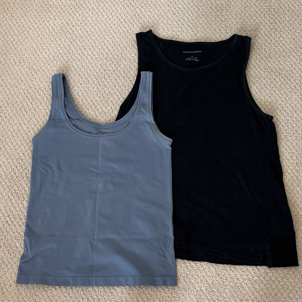 Anthropology & Elie Tahari Black and Blue Tank Tops